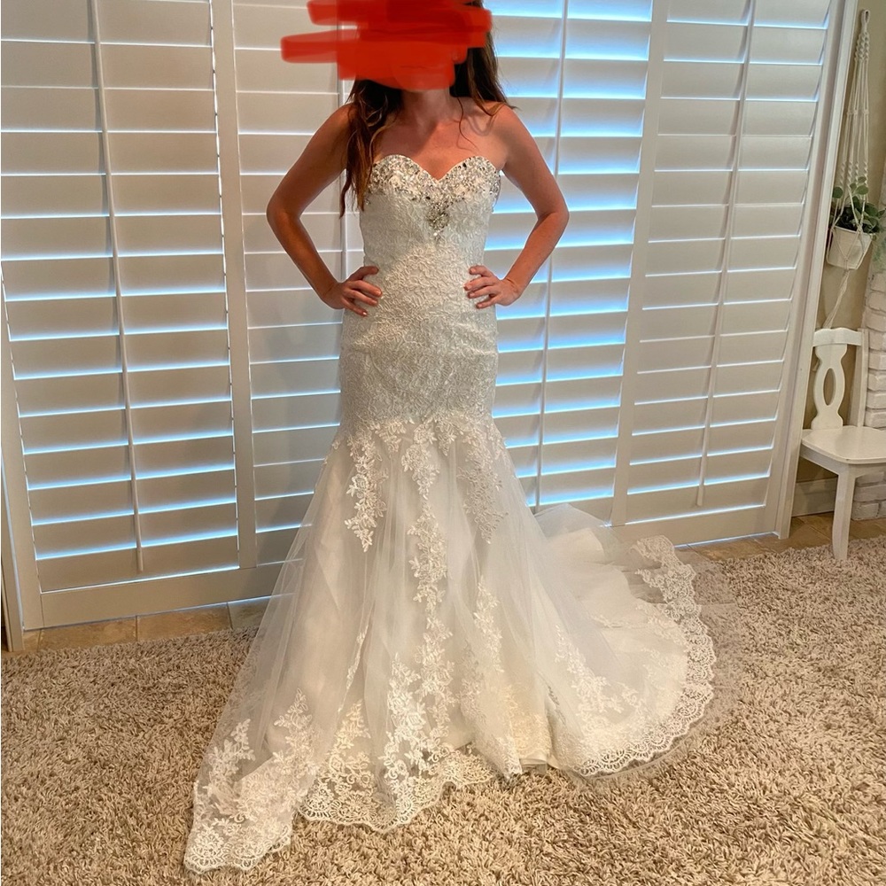 BNWT  Lace Ivory Trumpet/Mermaid Wedding Dress HEBEOS